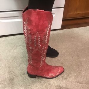 Red cowgirl boots